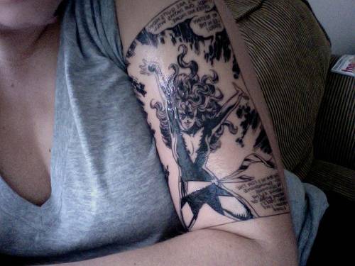 Here is a Dark Phoenix Tattoo on the sleeve which looks pretty kickass