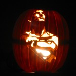 Halloween pumpkin carving Superman